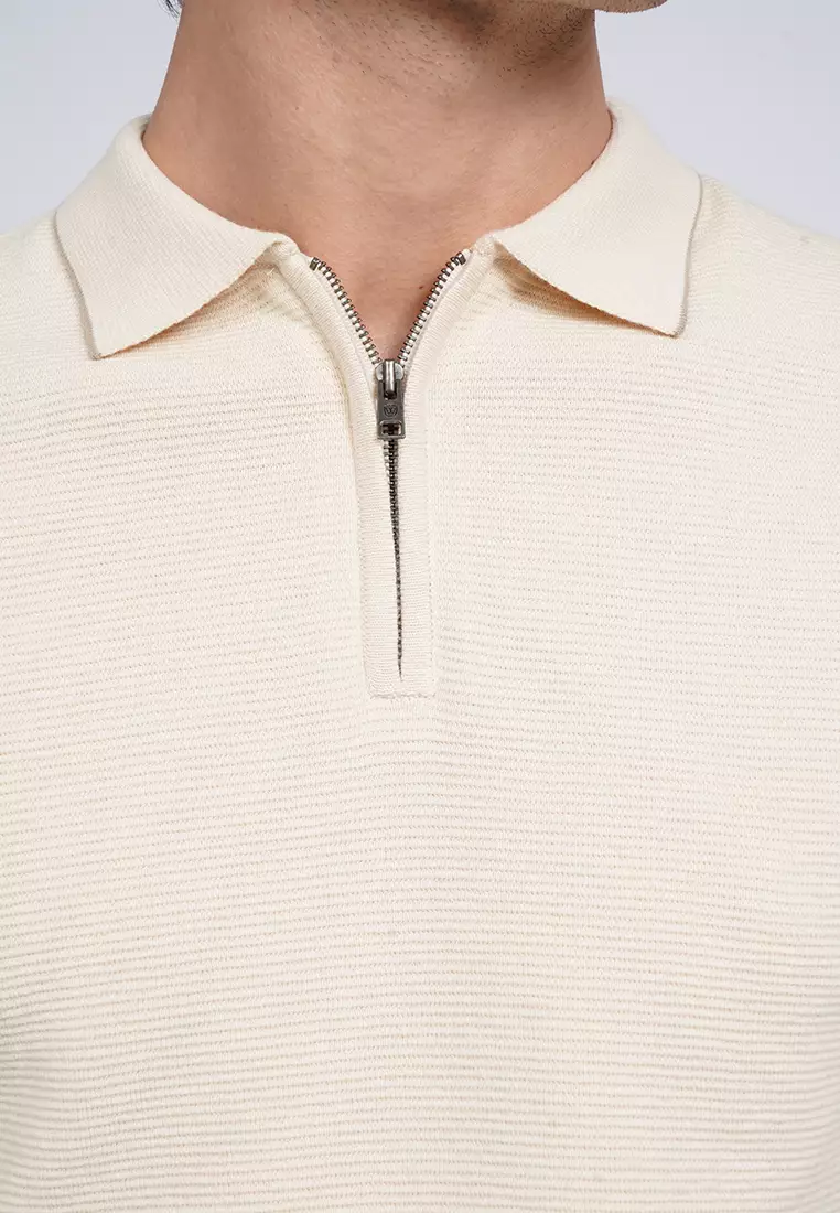 Short Sleeve Zipper Polo Shirt