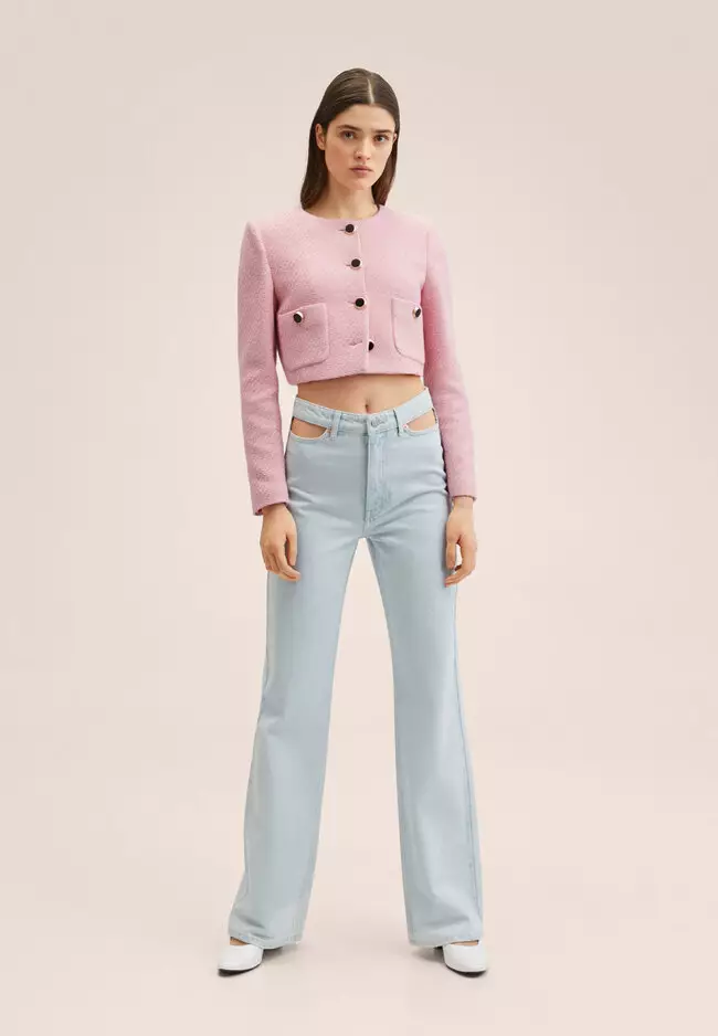 Wideleg Cut-Out Jeans