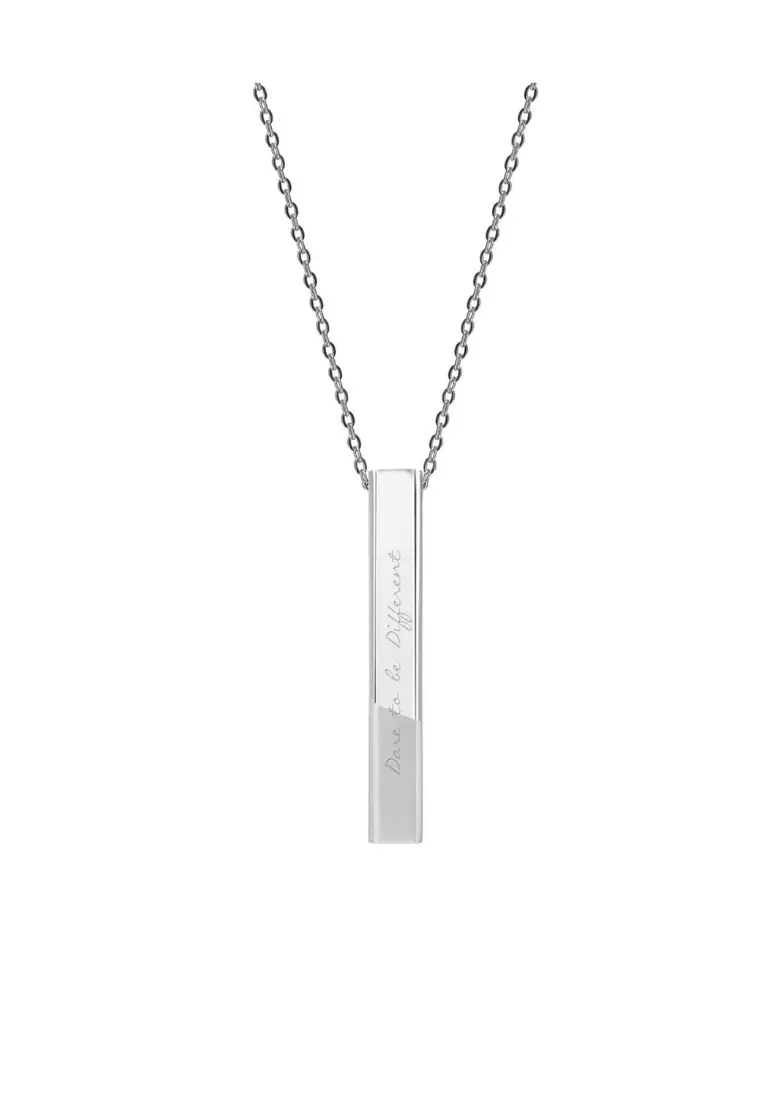 Puro Bar Necklace- White Gold (Matte Gold Edition)