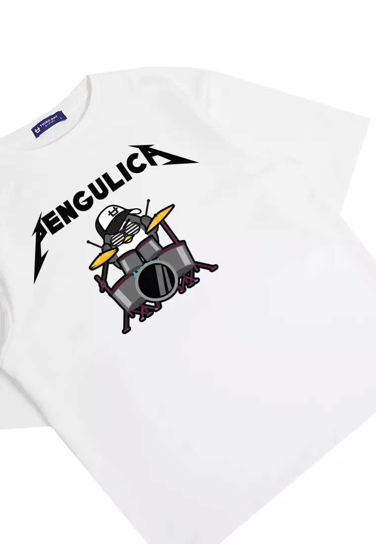 MTO48 Kaos Oversize Band Metal Putih Scuba Bahan Tebal Distro Pria Anime Pengulica DJ Rock Putih