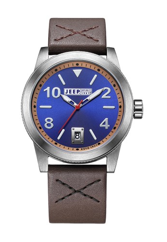 Jeep Casual Men’s Watch Jeep JPS71402 Dark brown Blue Leather