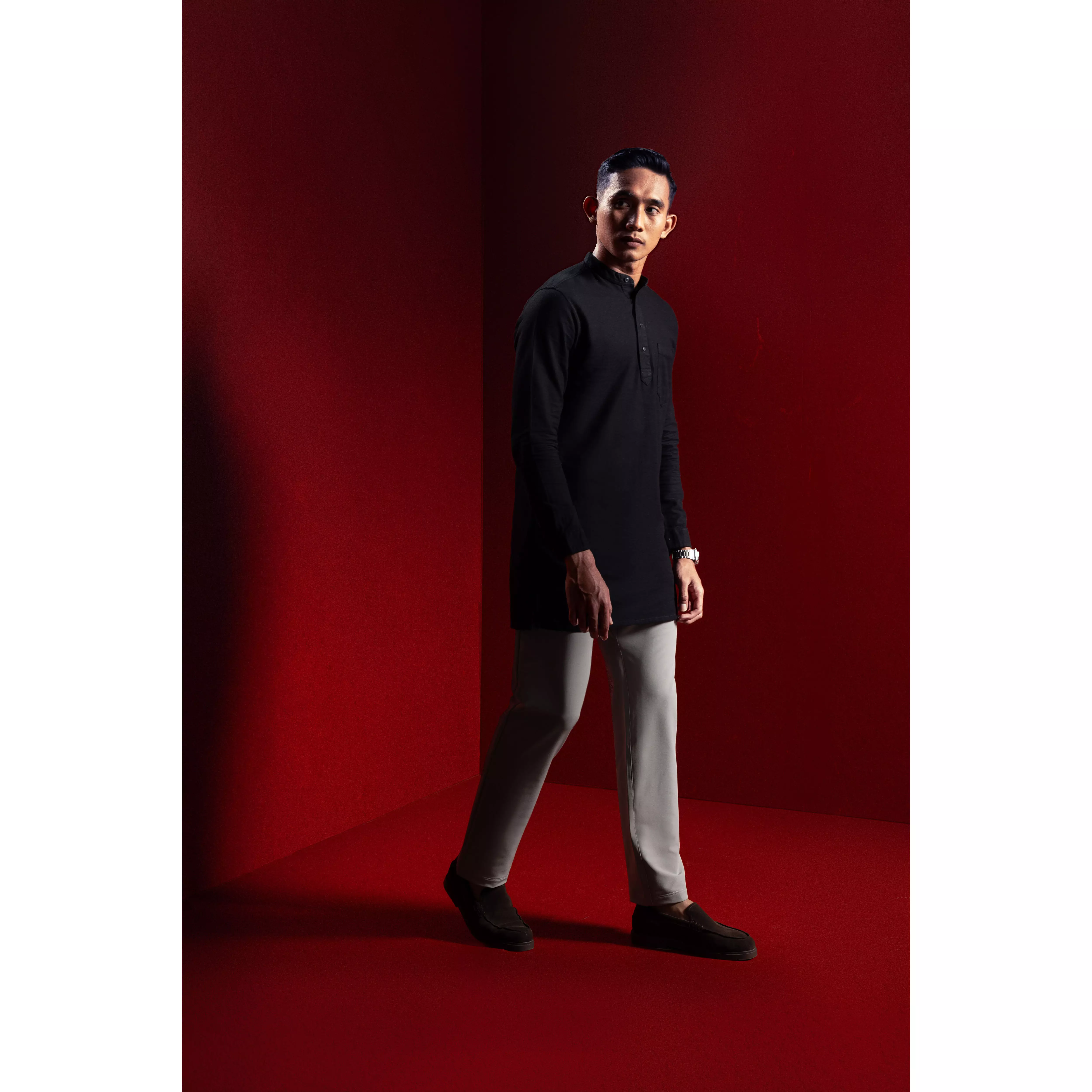 LARUSSO x RIZKY RIDHO - Koko Kurta Organic Cotton Changi - Jet Black