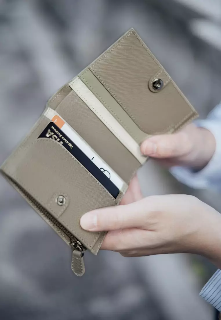 Nyla Mini Leather Wallet - Taupe