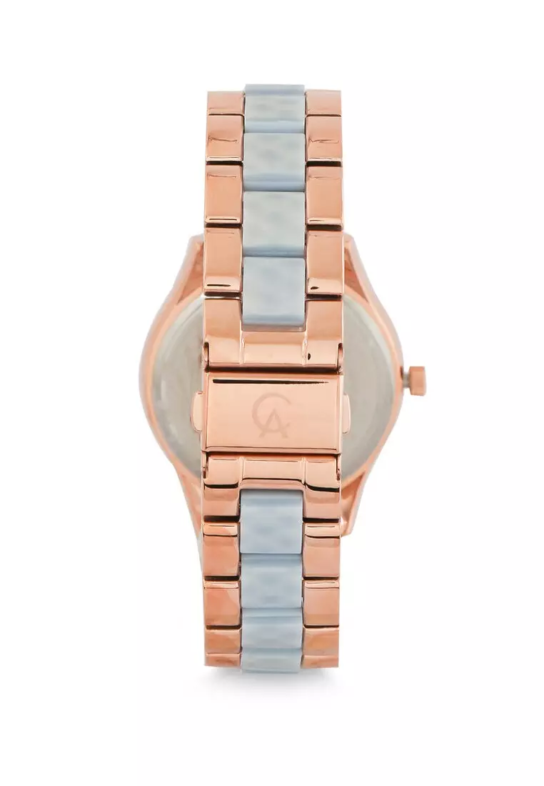 Alexandre Christie Jam Tangan Wanita - Rosegold Blue - Stainless Steel - 2992 LDBRGLB