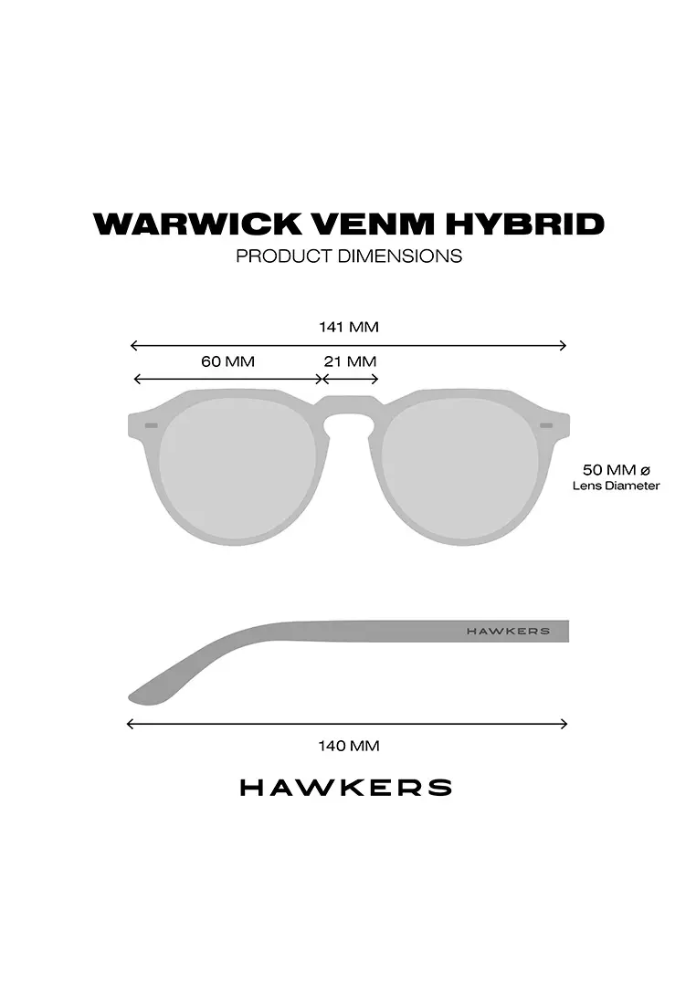 HAWKERS Chrome WARWICK VENM HYBRID Sunglasses for Men and Women. UV400 Protection. Official Product Designed in Spain