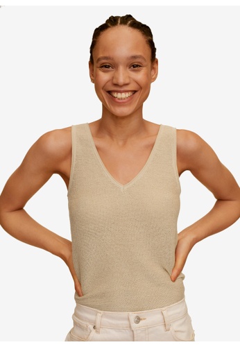 beige v neck undershirt