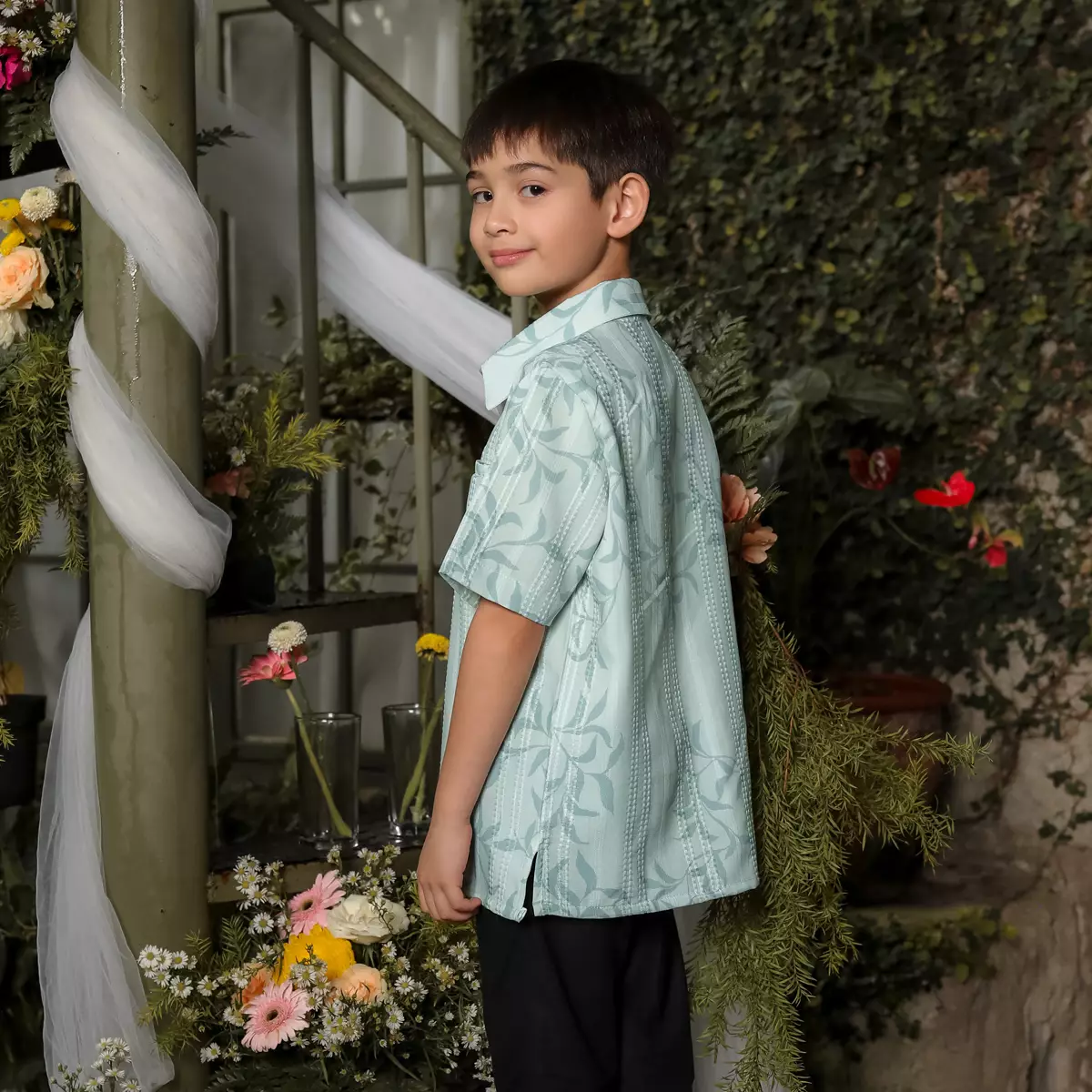 [Raya Collection] ZM Zaskia Mecca - Reiyu Blue - Kemeja Anak Pendek - Primadona Series Edisi Lilya Senja