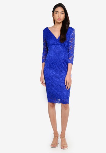 Jual Paper Dolls Reading Cobalt Lace Bodycon Dress Original