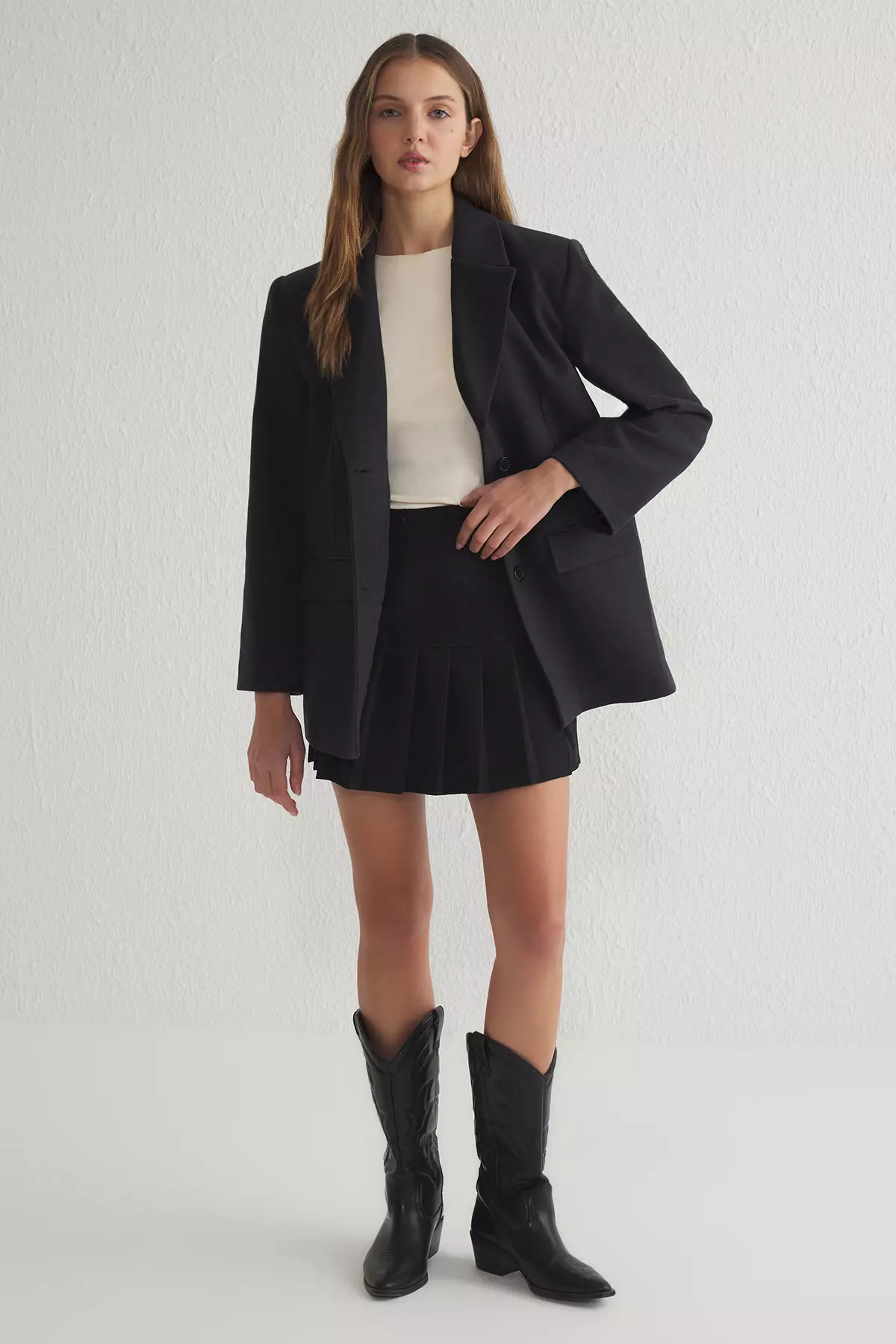 Gray Plain Regular Coat