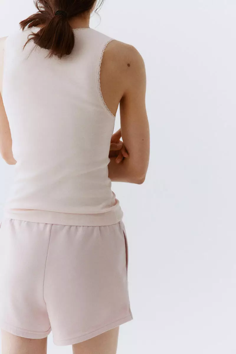 Lace-trimmed vest top