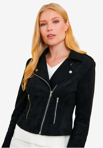 FORCAST black Kirsty Faux Suede Jacket A3381AA71ABF8AGS_1