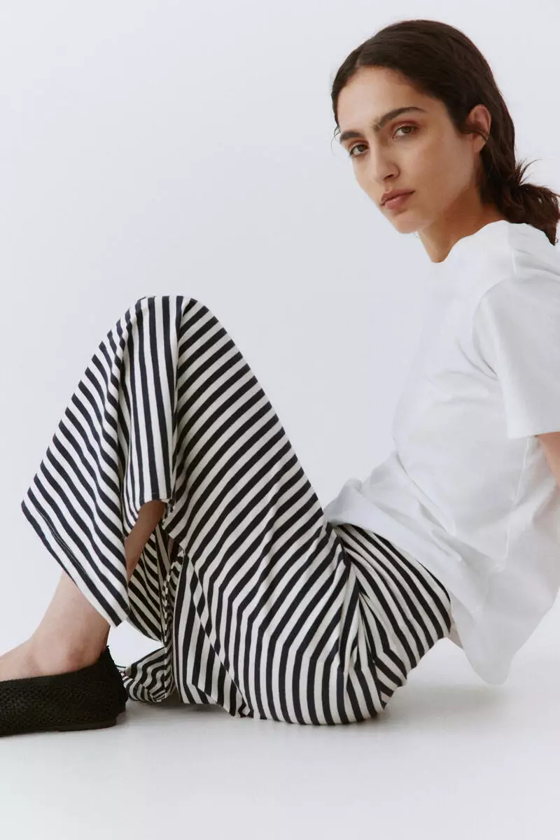 Foldover-waist cotton skirt