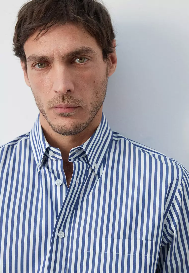 Regular-Fit Striped 100% Cotton Shirt