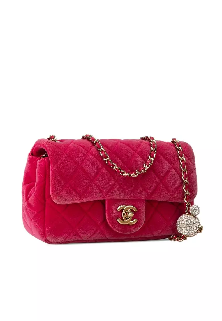 Chanel Pre-Loved Chanel Mini Quilted Velvet Pearl Crush Single Flap ...