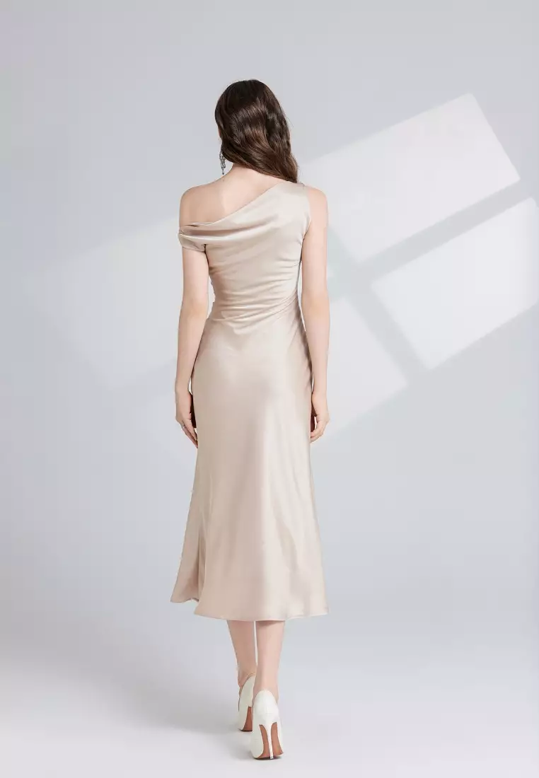 New French-style chic and stylish slim-fit solid color dress CA26022406GD