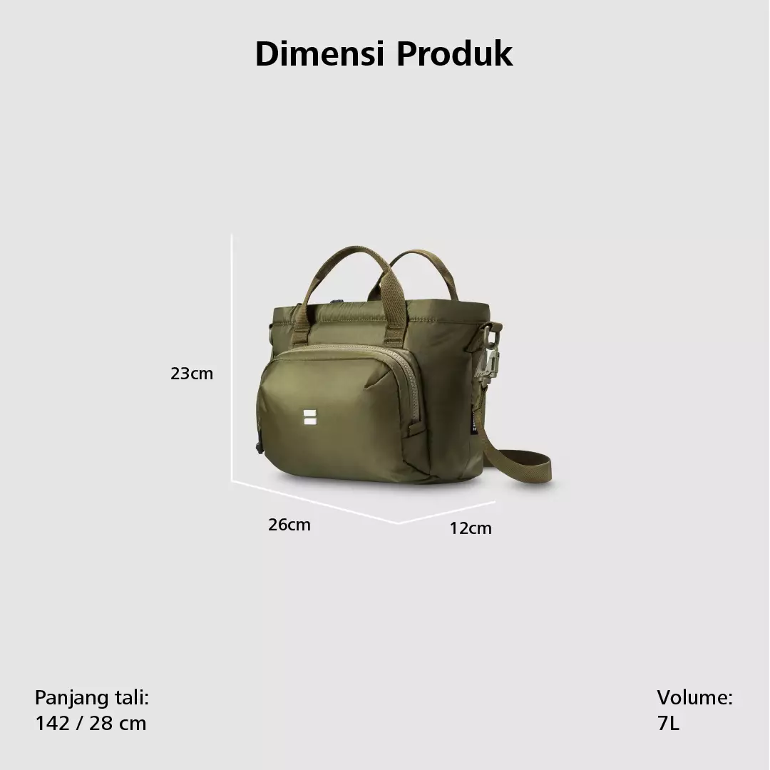 Deacon Basic Shoulder Bag Tas Selempang Travel Simpel Ringan Praktis 7 L - Olive