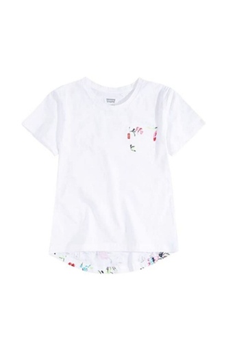 Levi's white Levi's Girl's Printed Back Knit Top Short Sleeves Tee - White / Sachet Pink 54503KA664E08CGS_1