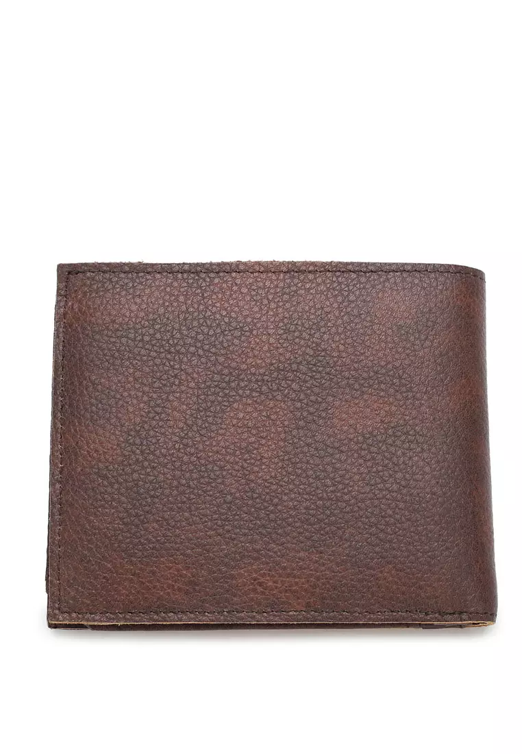 Kulit Genuine Dompet Pendek Pria (Men's RFID Genuine Leather Tri Fold Center Flap Short Wallet With Coin Compartment)