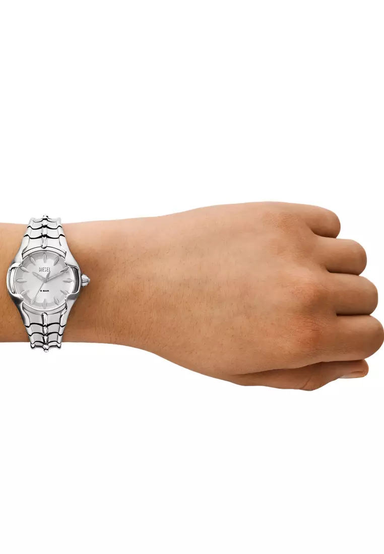 Diesel Women's Vert Analog Watch ( DZ5605 ) - Quartz, Silver Case, Round Dial, 14 MM Silver Stainless Steel Band