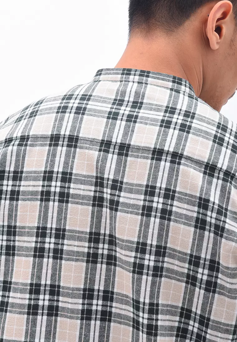 MANZONE Kemeja Shanghai Lengan Panjang Pria QURI - KHAKI