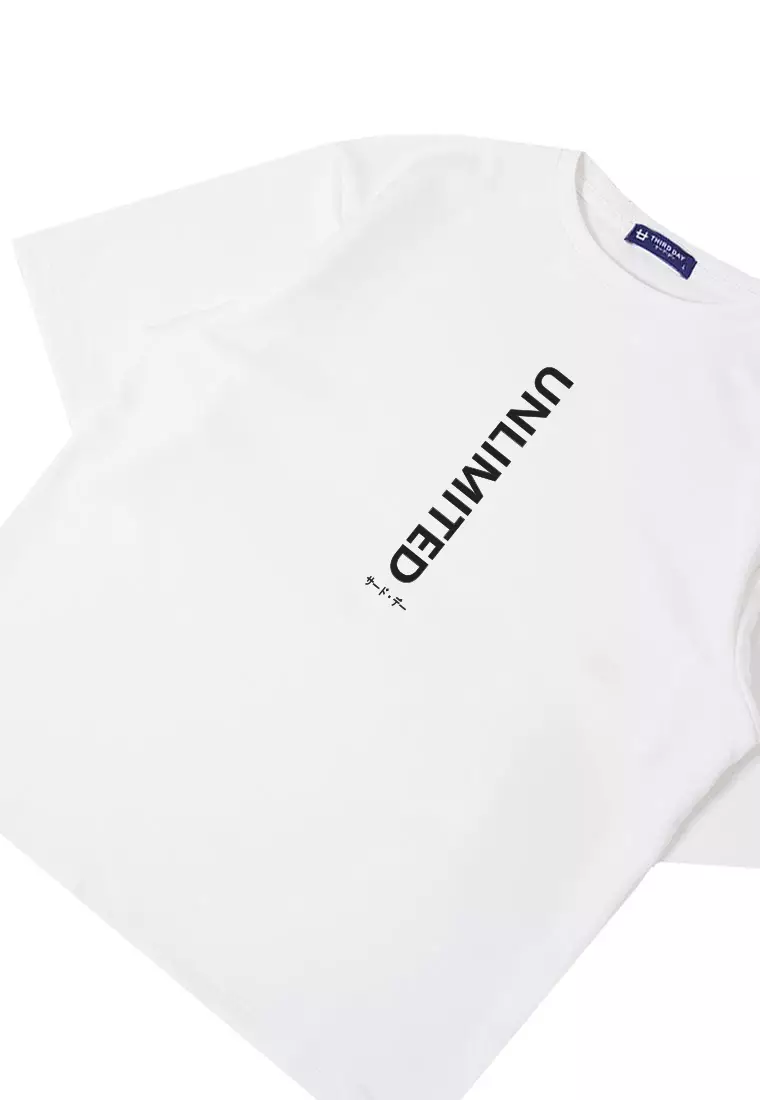 MTW59 Kaos Oversize Gym Bahan Tebal Scubalux "unlimited" putih