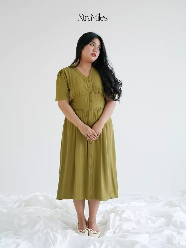 xtramiles Ladies dress calathea dress avocado