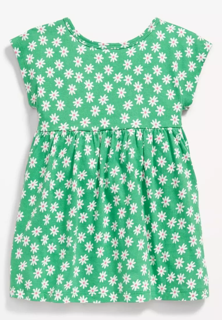 Printed Jersey Knit Dolman-Sleeve Dress For Baby
