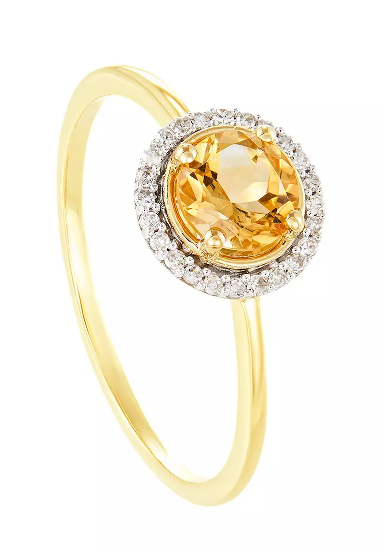 HABIB Citrine and Diamond Ring in 375/9K Yellow Gold 261881121(R)YG-CITR