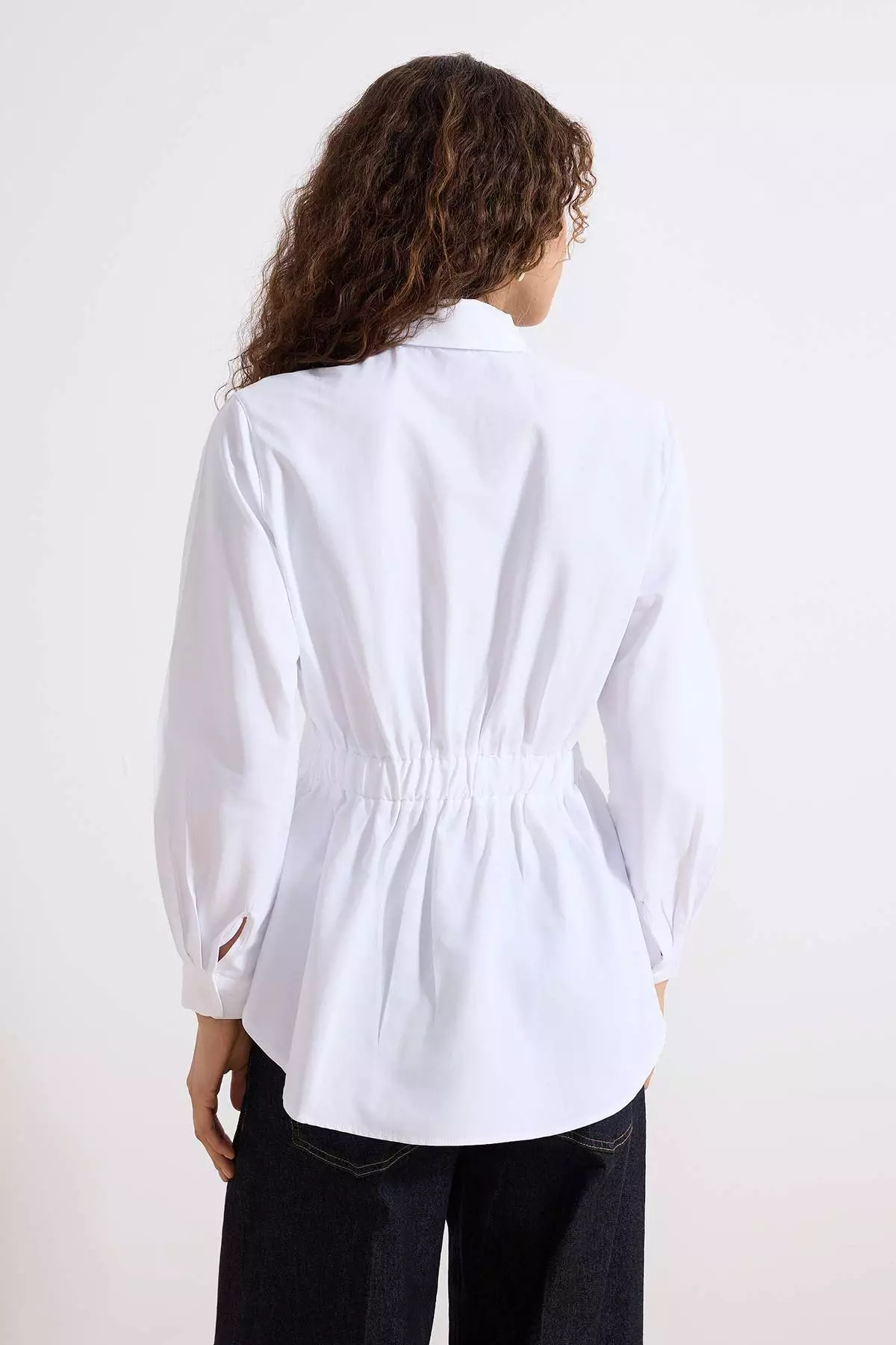White Tie Detailed Fitted/Fitted At The Waist Cotton Pack Shirts Tctss26Tg00014