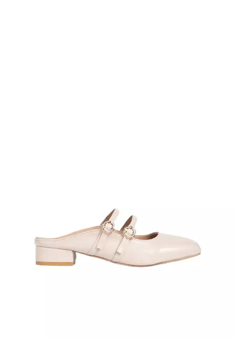 in Mid-heel Crisscross Shoes Beige Rabbit-Themed Removable Bow Jane PU Accents Design with Mary Bunny