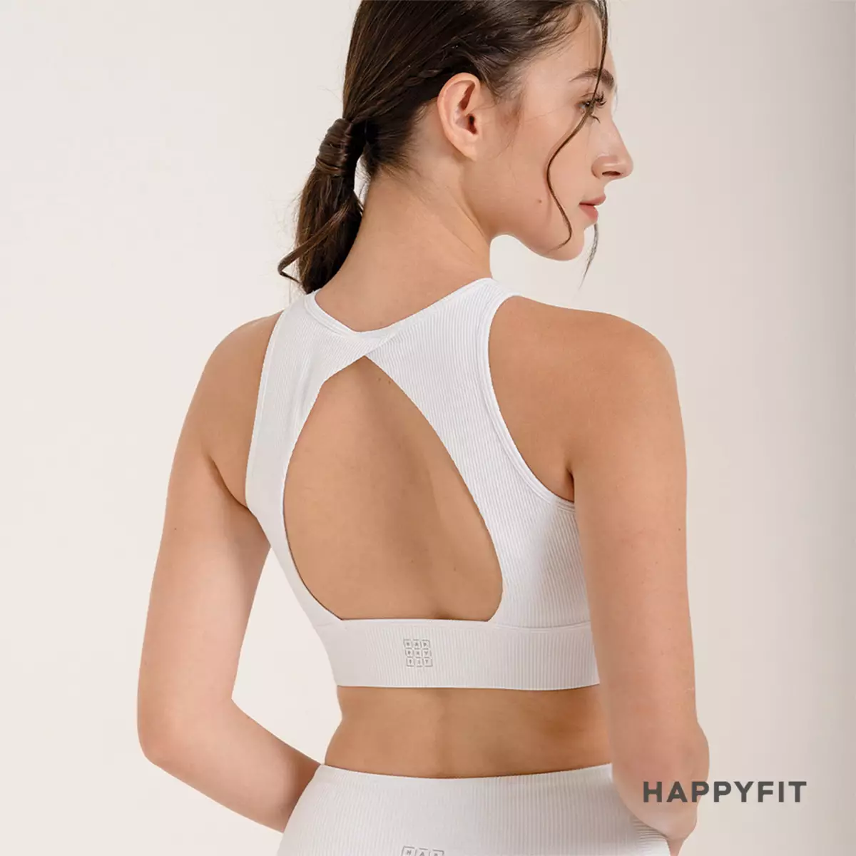 HAPPYFIT Sports Bra Pleated V2 - White