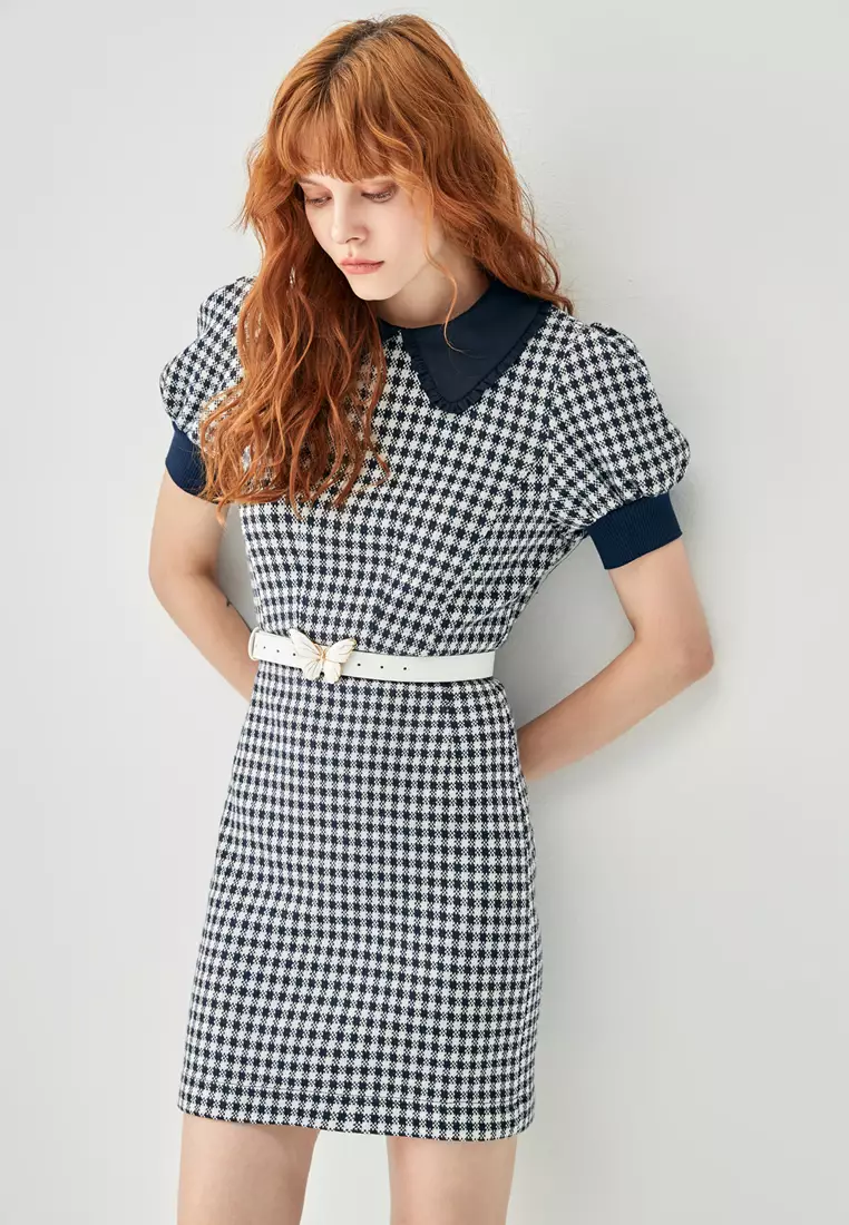 Gingham clearance fitted dress