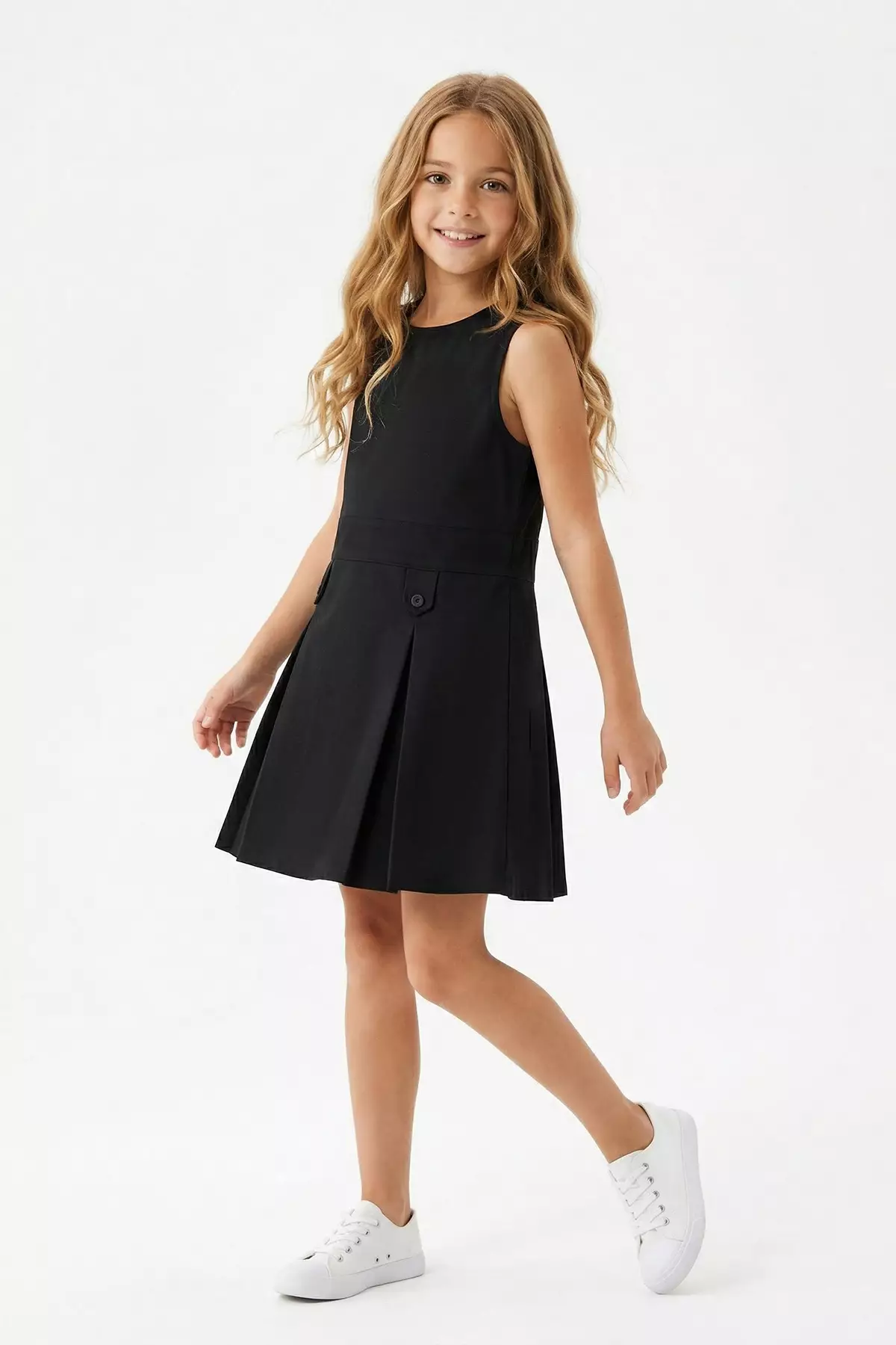 holiday dress with pockets Black Sleeveless Short Cotton Beach Dress – Lindsey Brown main image 1