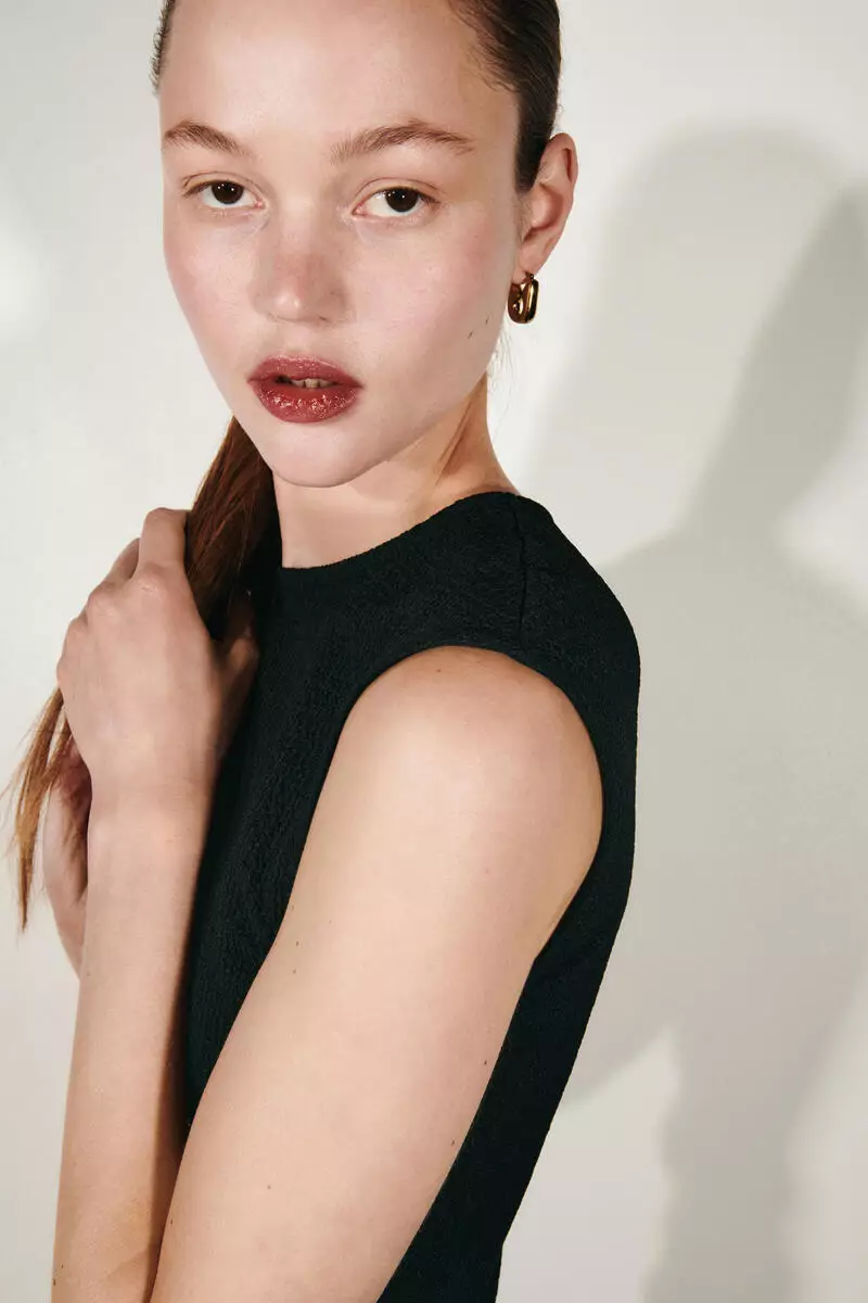 Textured jersey top