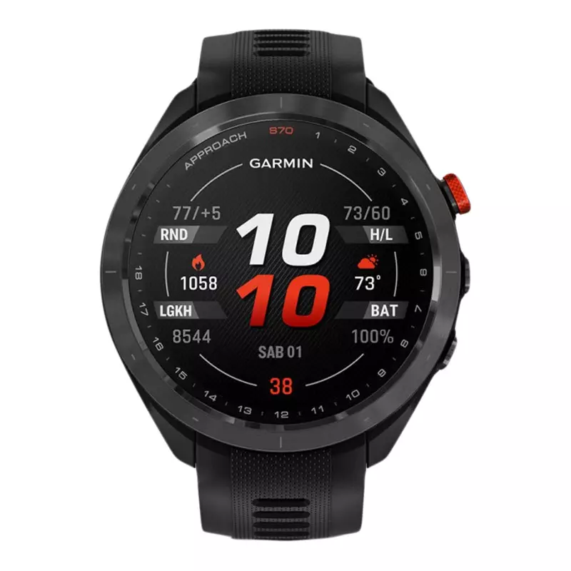Jam Tangan Unisex Garmin Approach S70 010-02746-52 Smartwatch 47mm Premium GPS Golf Digital Dial Black Silicone Strap