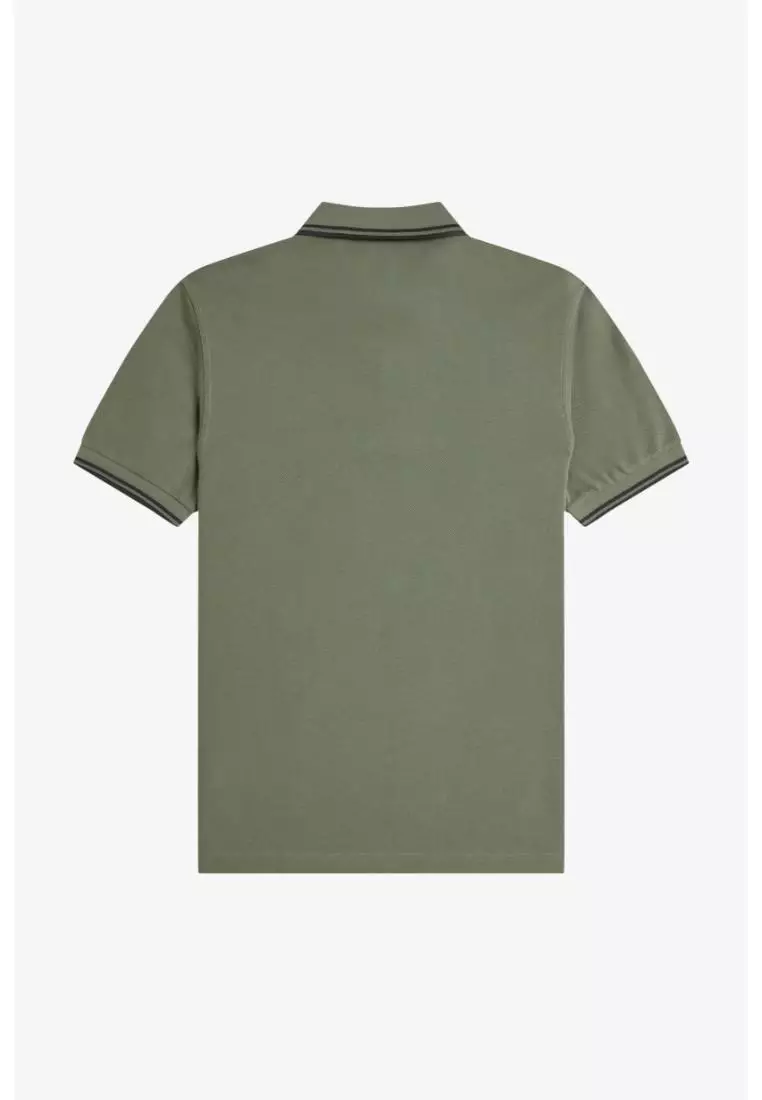 Fred Perry M3600 Twin Tipped Fred Perry Shirt (Laurel Wreath Green / Black / Black)