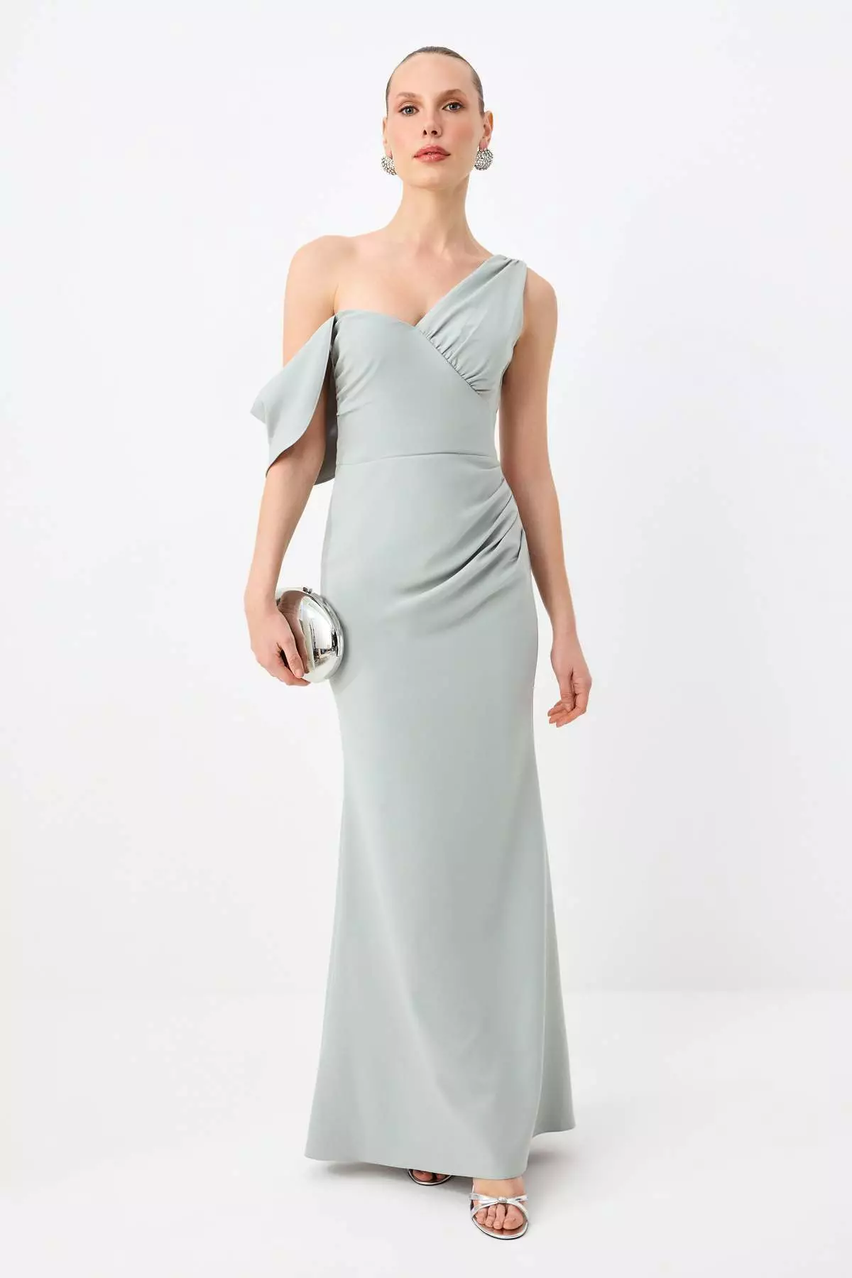 Buy Trendyol Mint Plain Woven Finike Maxi Evening Dress & Graduation Gown  Online | ZALORA Malaysia