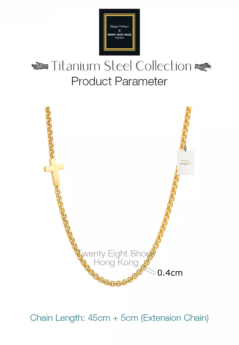 Titanium Steel Minimalist Cross Necklace JW QX-1892