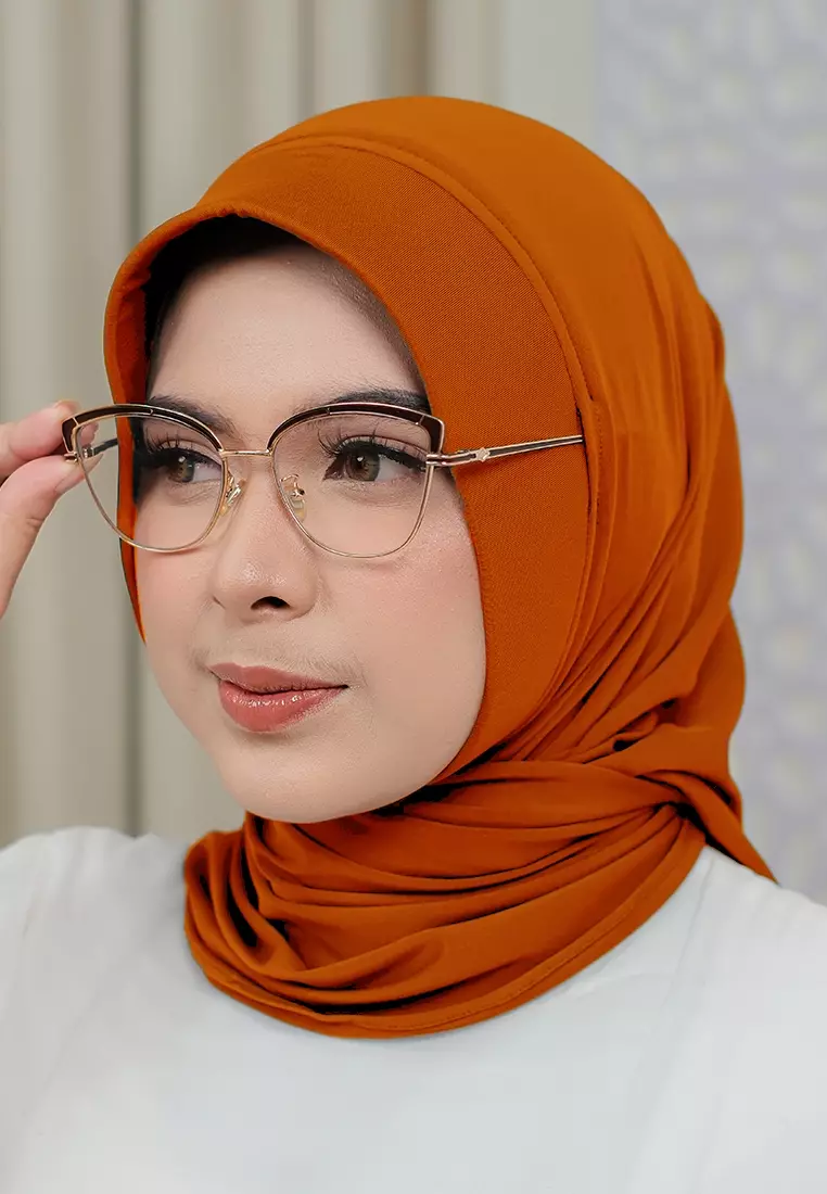 HIJAB INSTAN SOFTPAD AMEENA - ORANGE