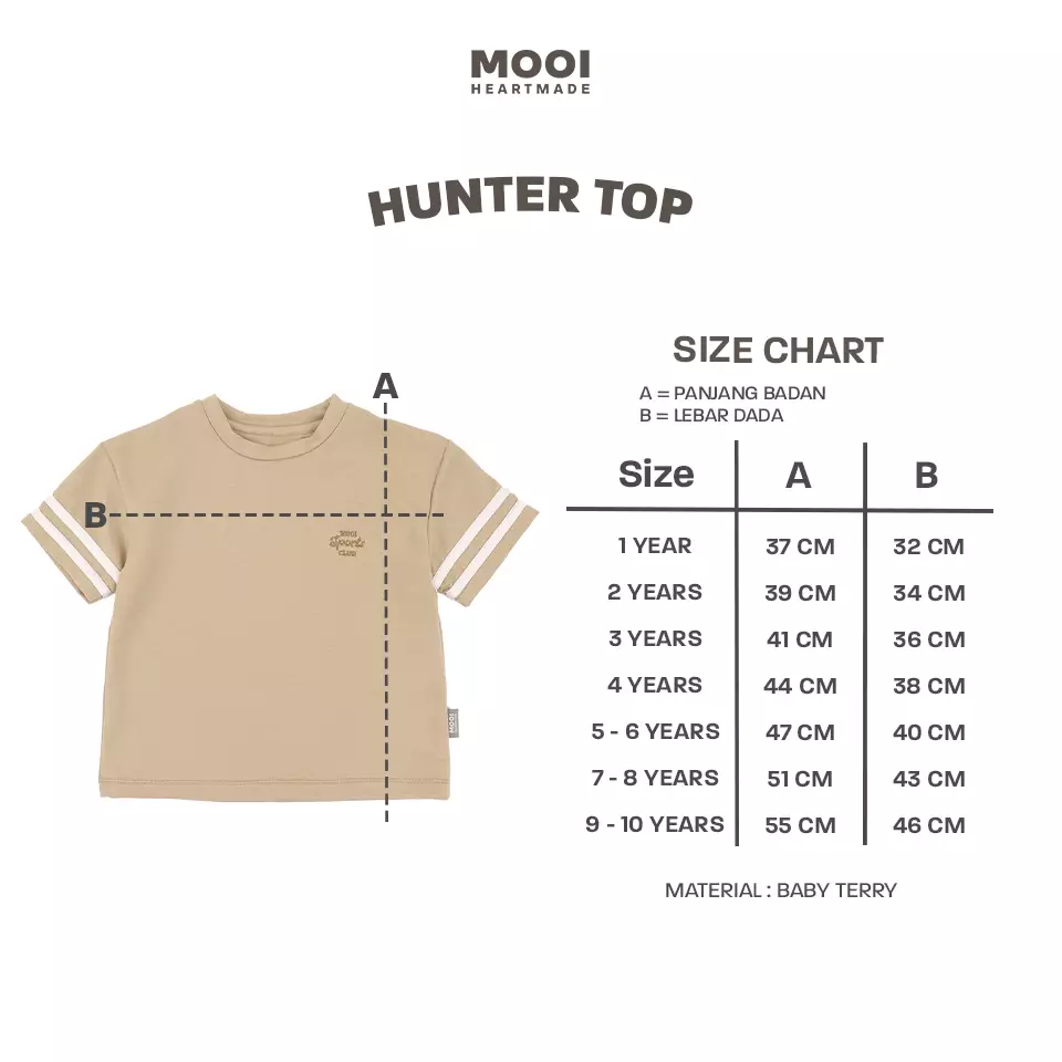 Mooi Kaos Anak Laki - Laki Hunter Top - Black