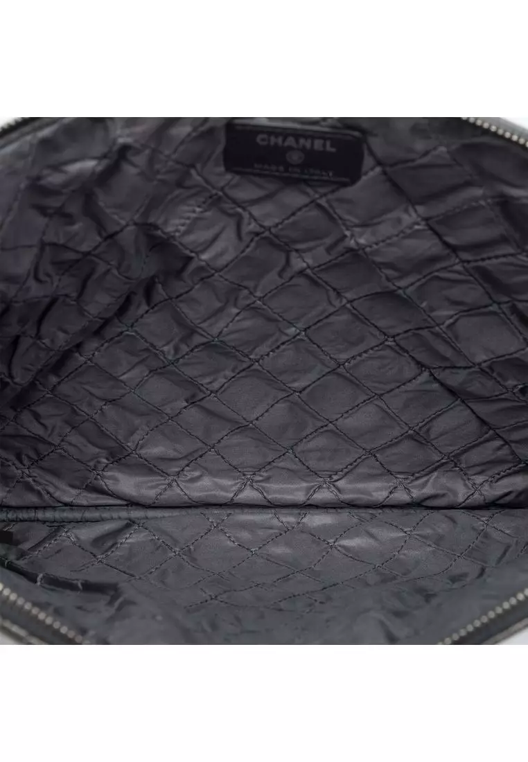 Pre-Loved Chanel Large Crinkled Patent O Case Clutch