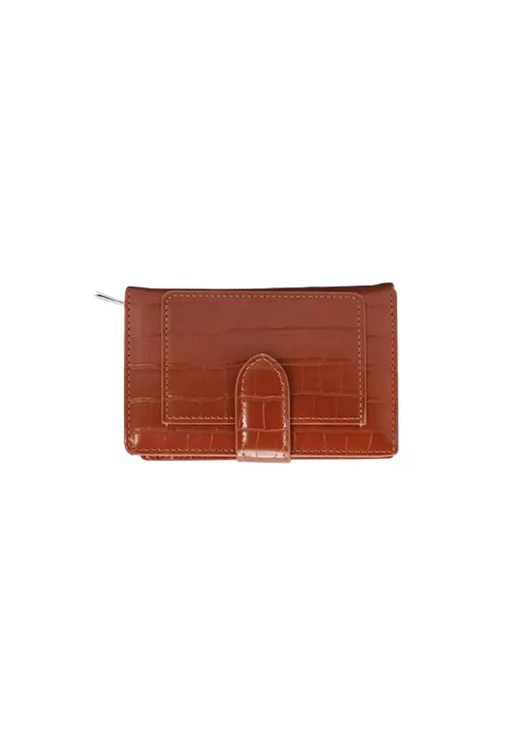 Dompet Wanita Lipat Kecil Karina Wallet Bahan Kulit ORIGINAL - Brown