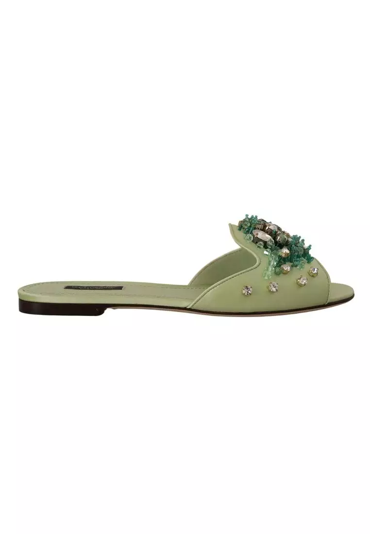 Womens green flat shoes shop