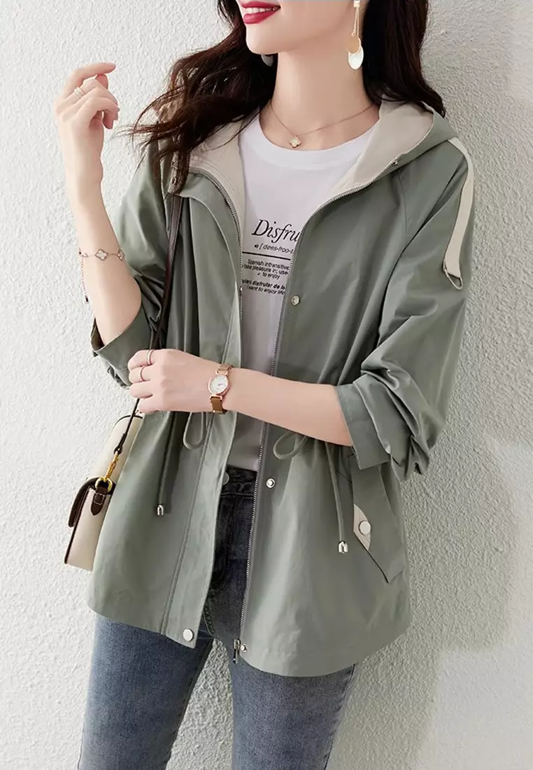 Hooded Wind Jacket Trench Coat