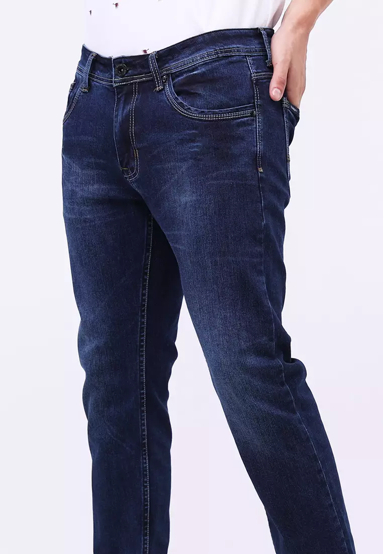 Denim Long Slim Tapered Jeans