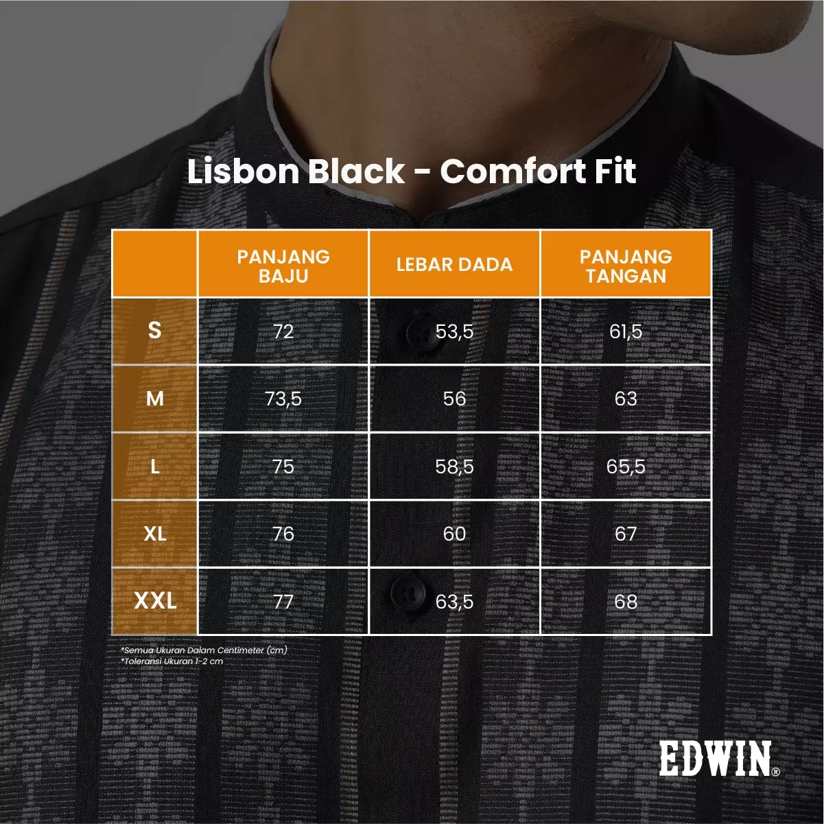 Kemeja Koko Pria Lengan Panjang LISBON BLACK Baju Muslim Pria