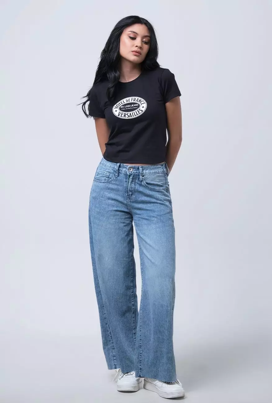 Kaos Wanita Baby Tee Elina Black