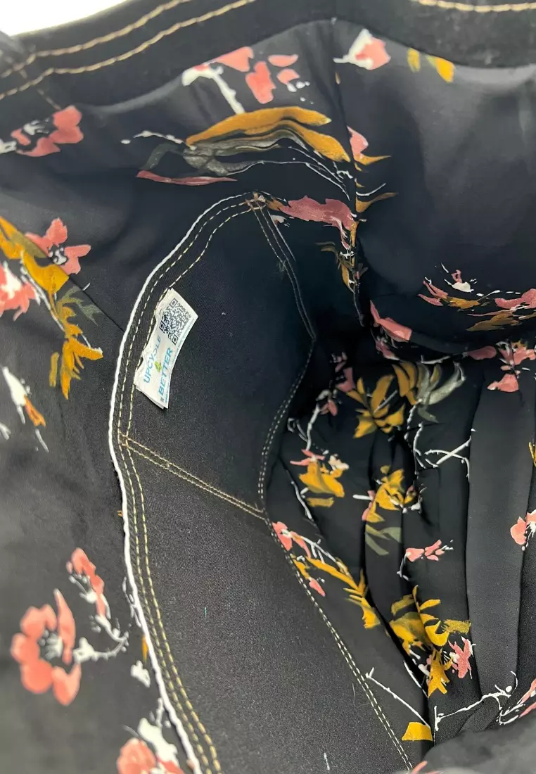 Tri-Panel Embroidered Tote Bag