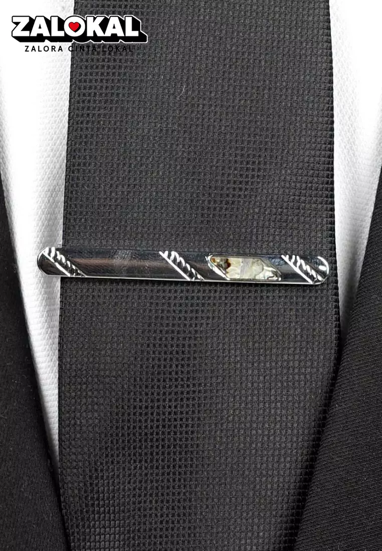Houseofcuff Pin Tie Jepit Dasi Slim Silver A24