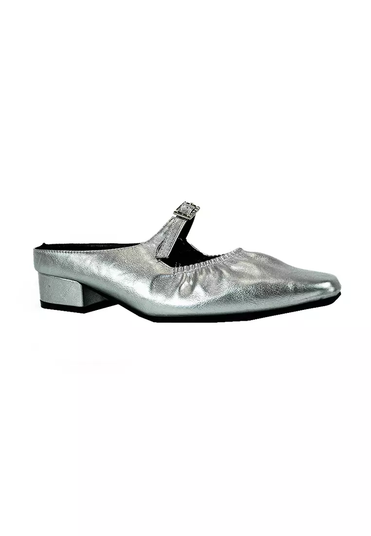 Women's Mules Sandals LX 27565 Silver C58